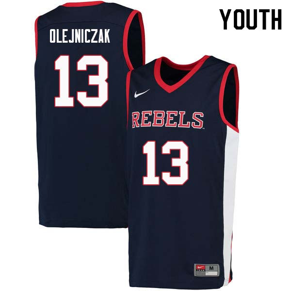 Dominik Olejniczak Ole Miss Rebels NCAA Youth Navy #13 Stitched Limited College Football Jersey IUB5058DA